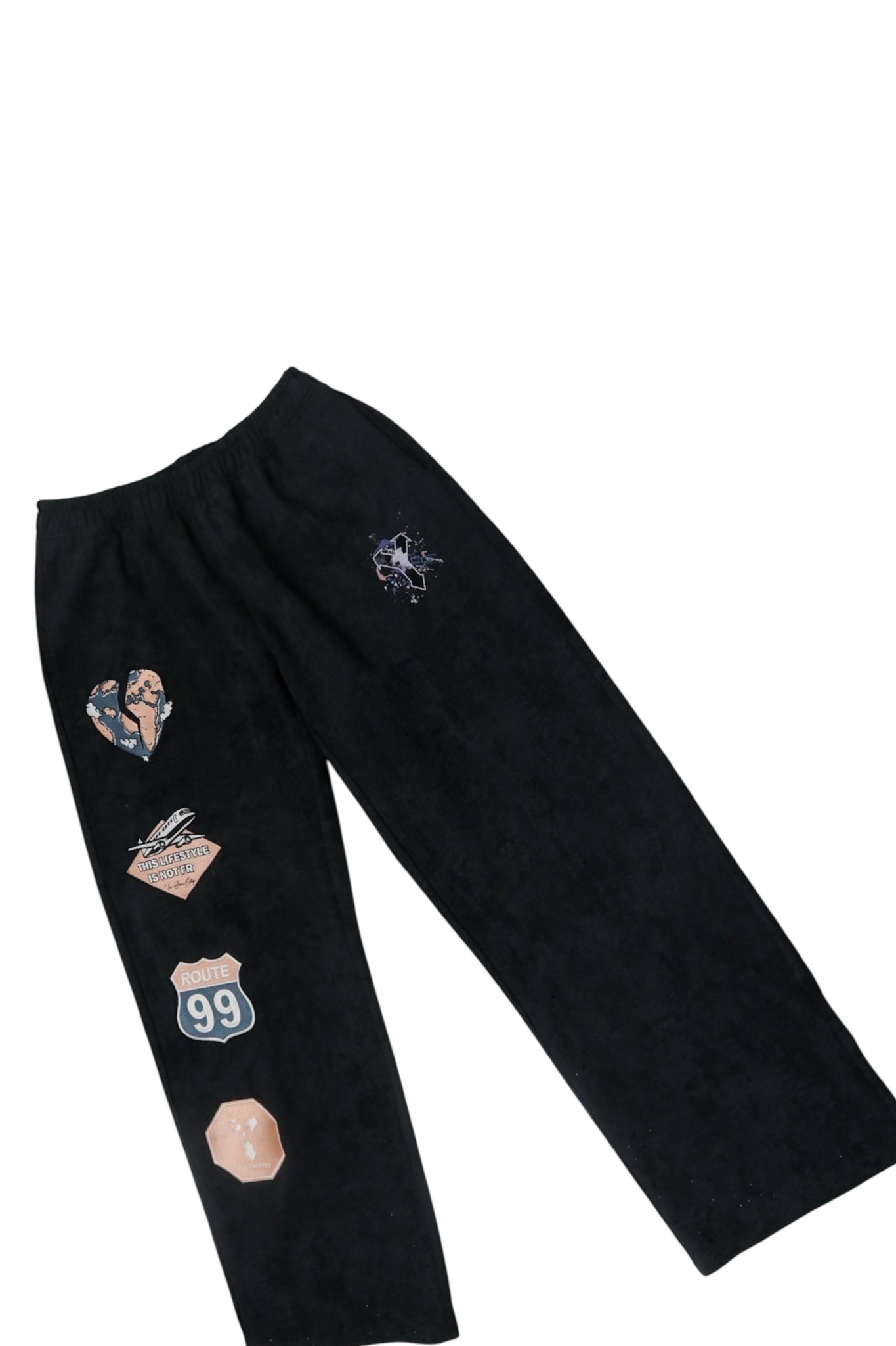 Black “ Route 99 “ Baggy Sweatpants