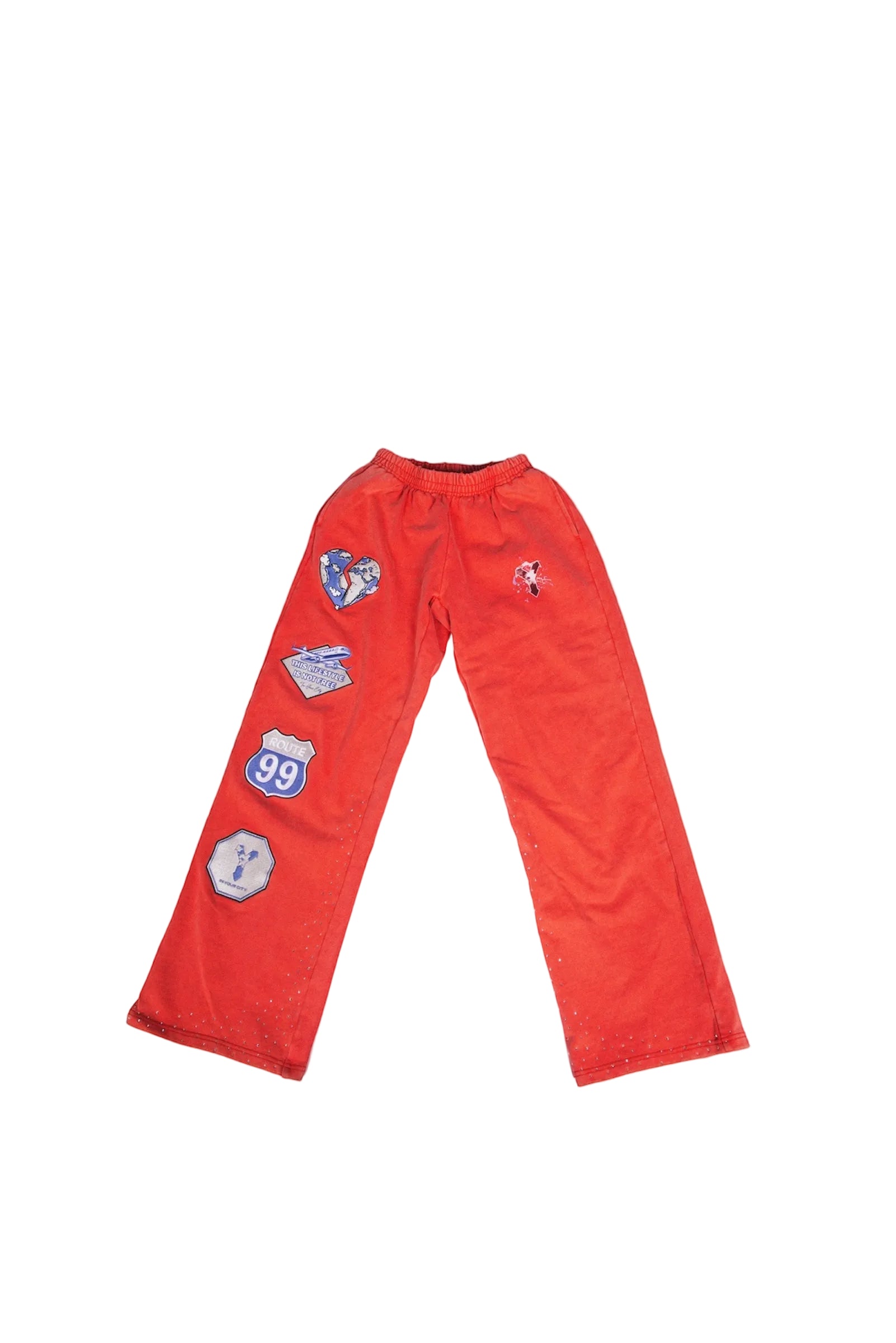 Red “Route 99“ Baggy Sweatpants