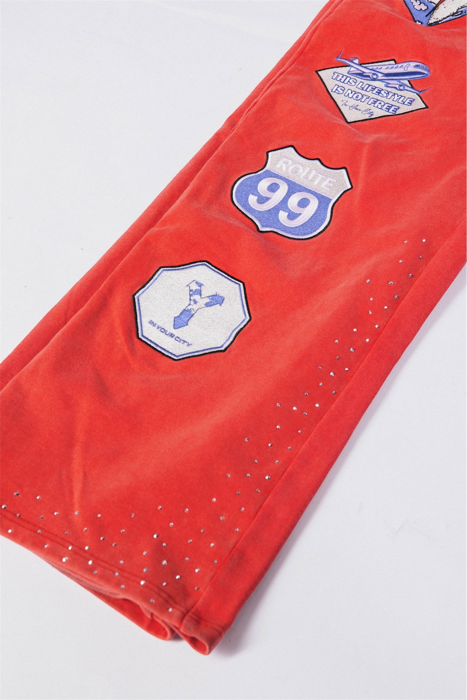 Red “Route 99“ Baggy Sweatpants
