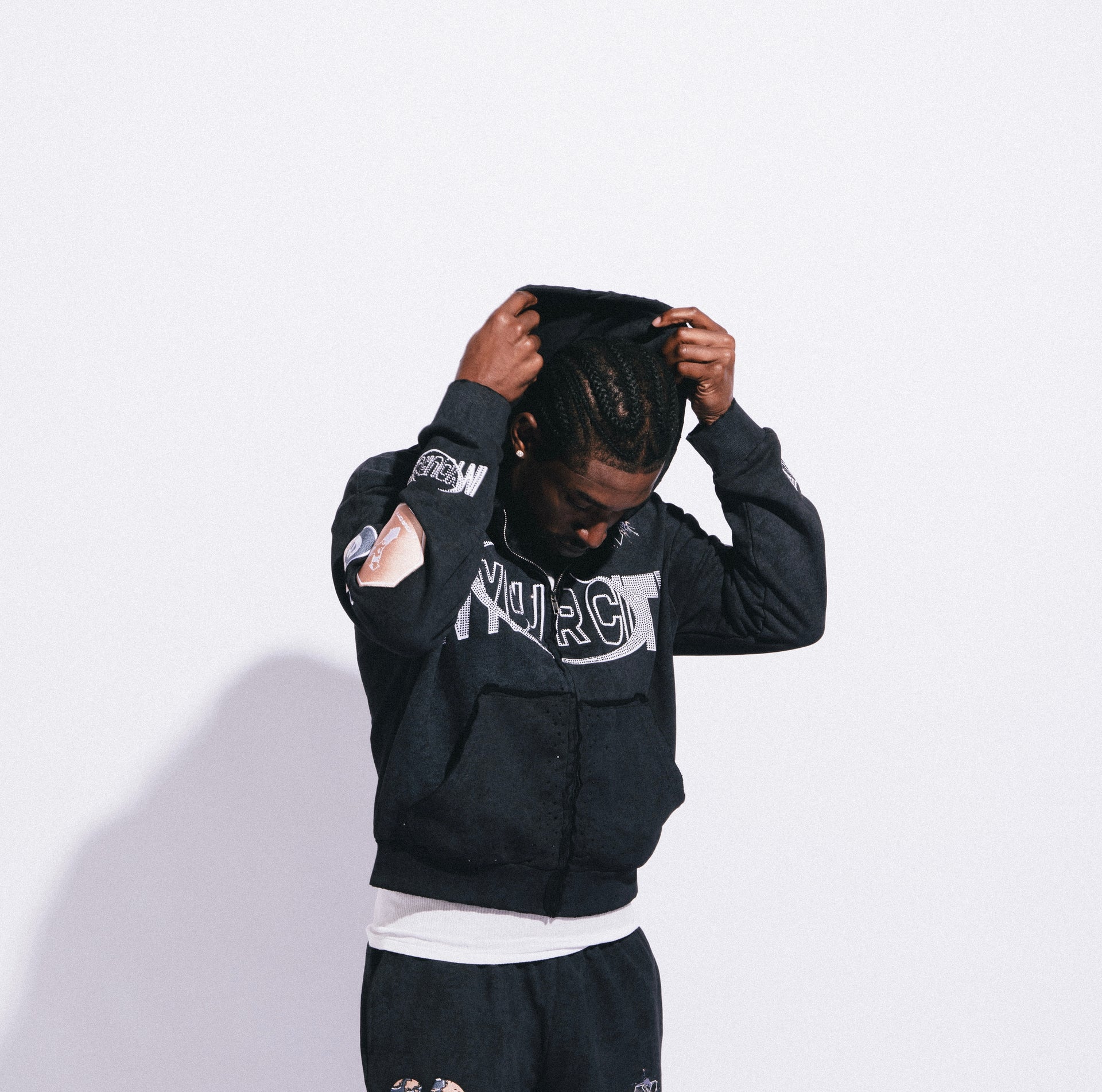 Black Diamond Distressed Hoodie